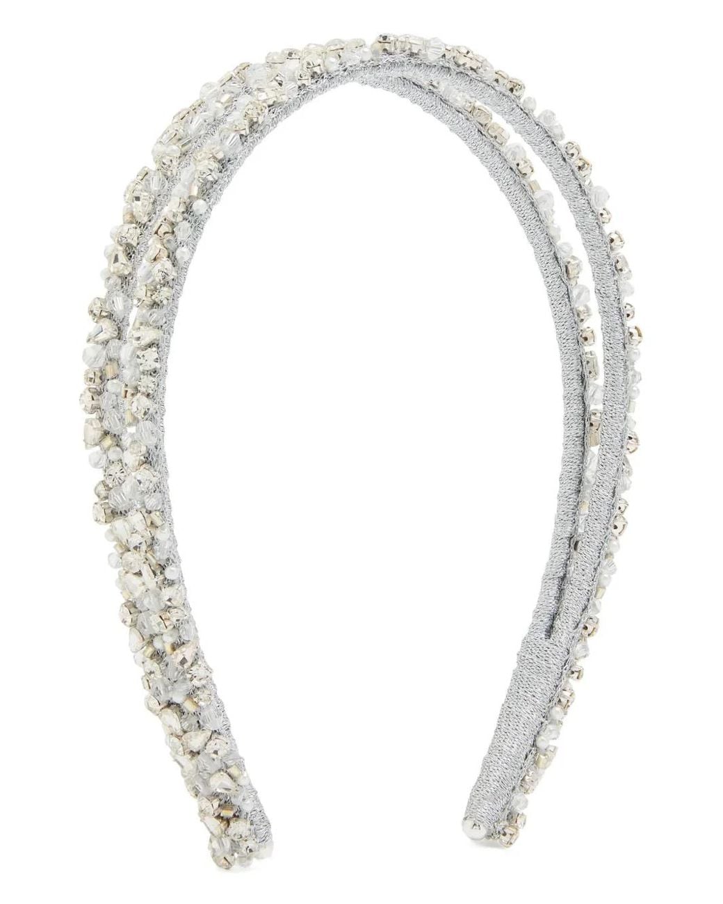 Jennifer Behr White Leonora Beaded Embellished Headband