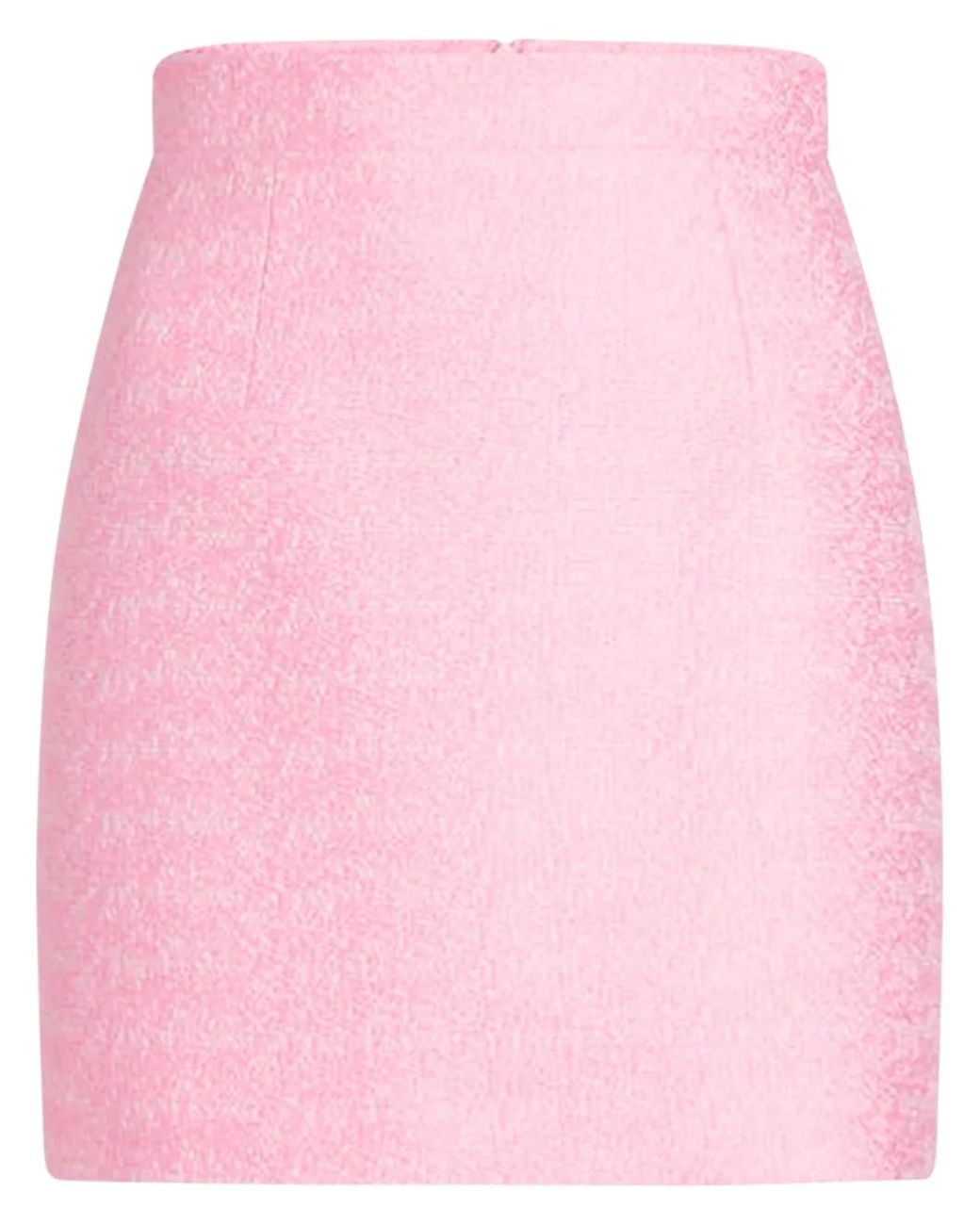 Patou Pink Organic-Cotton Tweed Mini Skirt