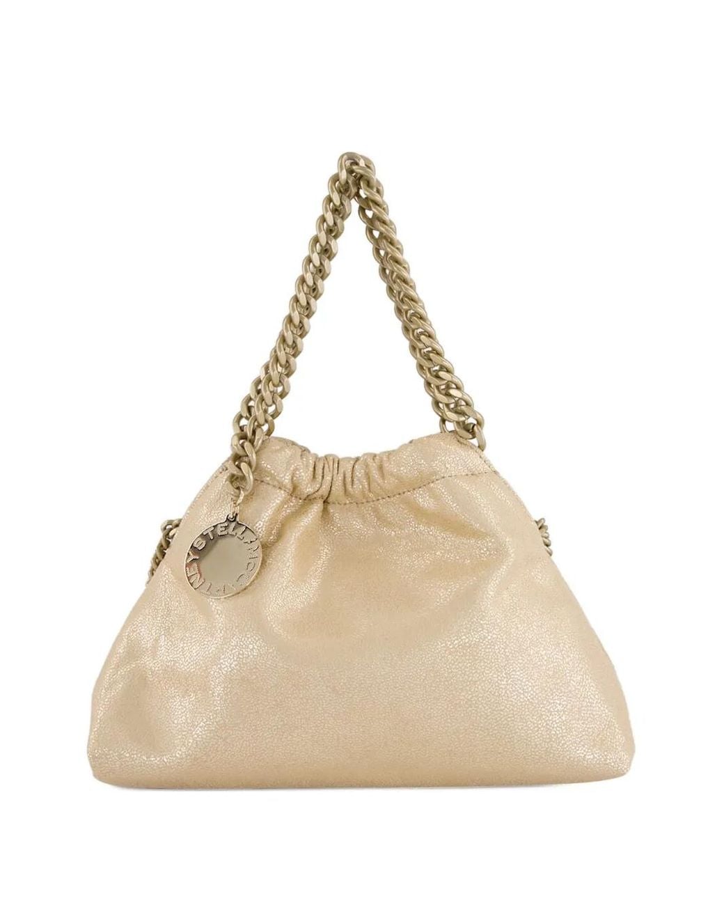 Stella McCartney Natural Mini Falabella Drawstring Chain-Strap Shoulder Bag