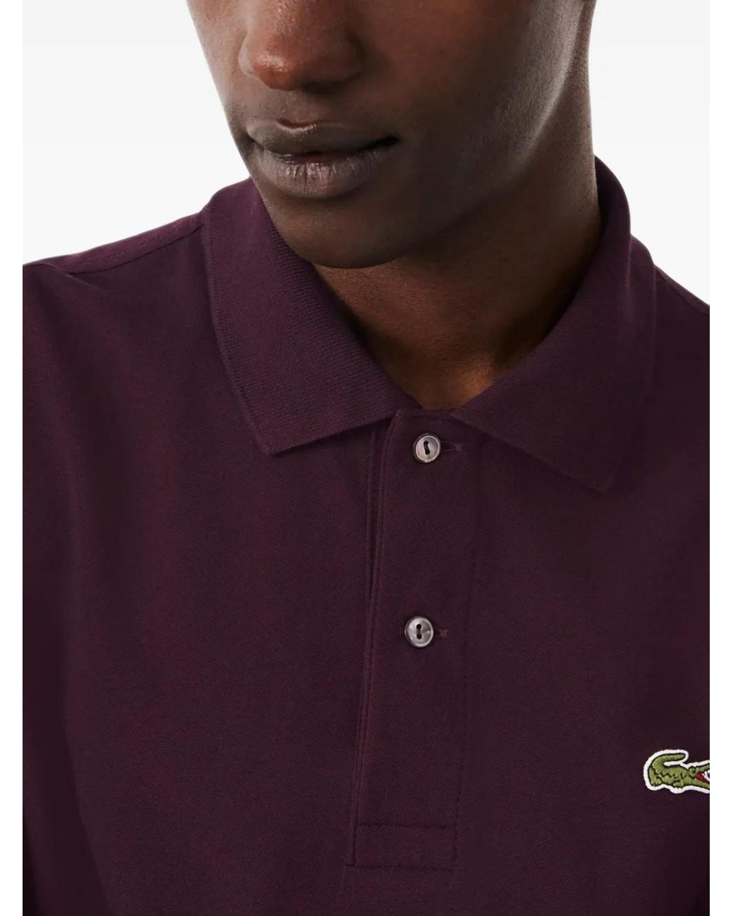 Lacoste Purple L.12.12 Light Logo-Patch Polo Shirt for men