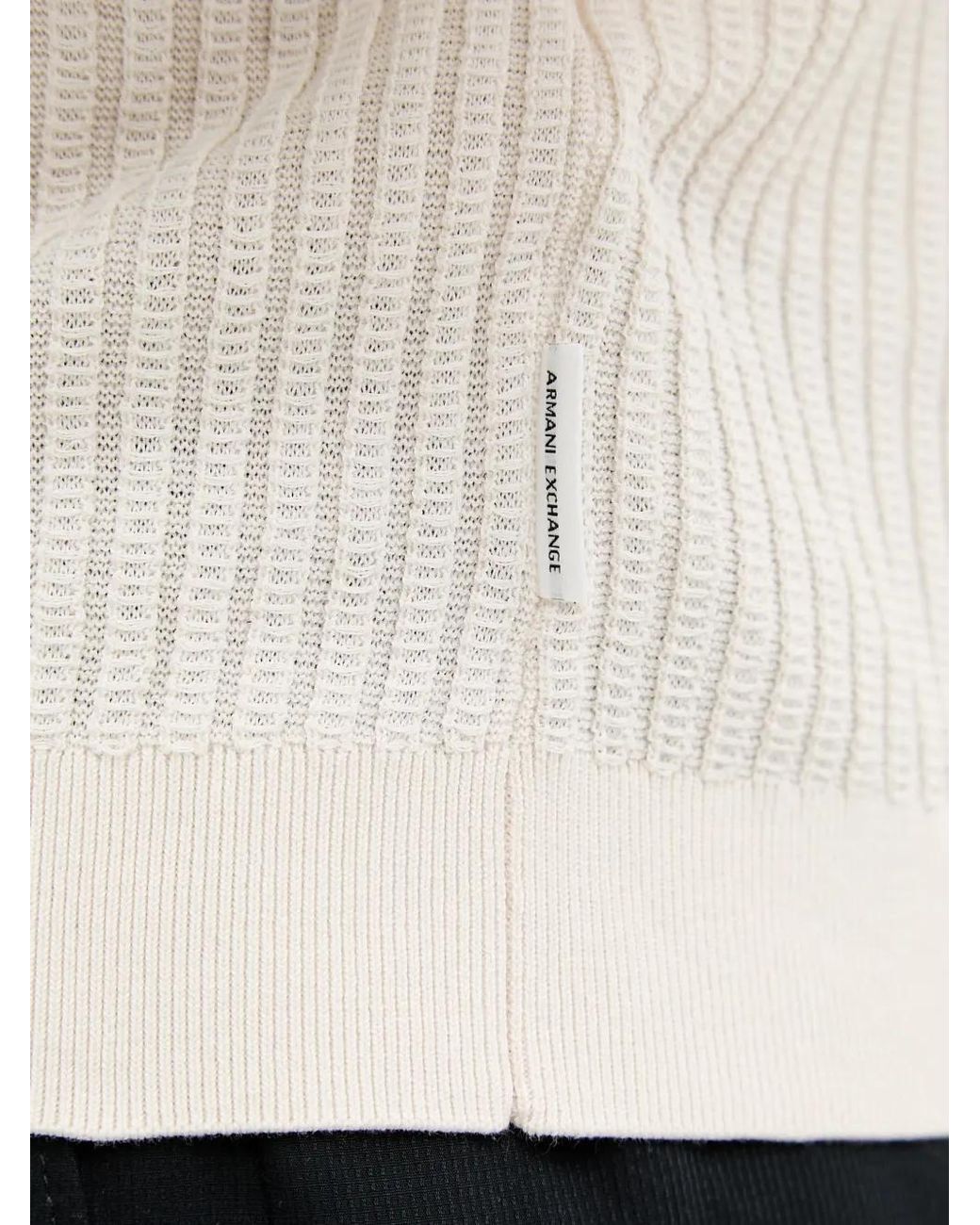 ARMANI EXCHANGE White Ribbed-Knit Sweater for men