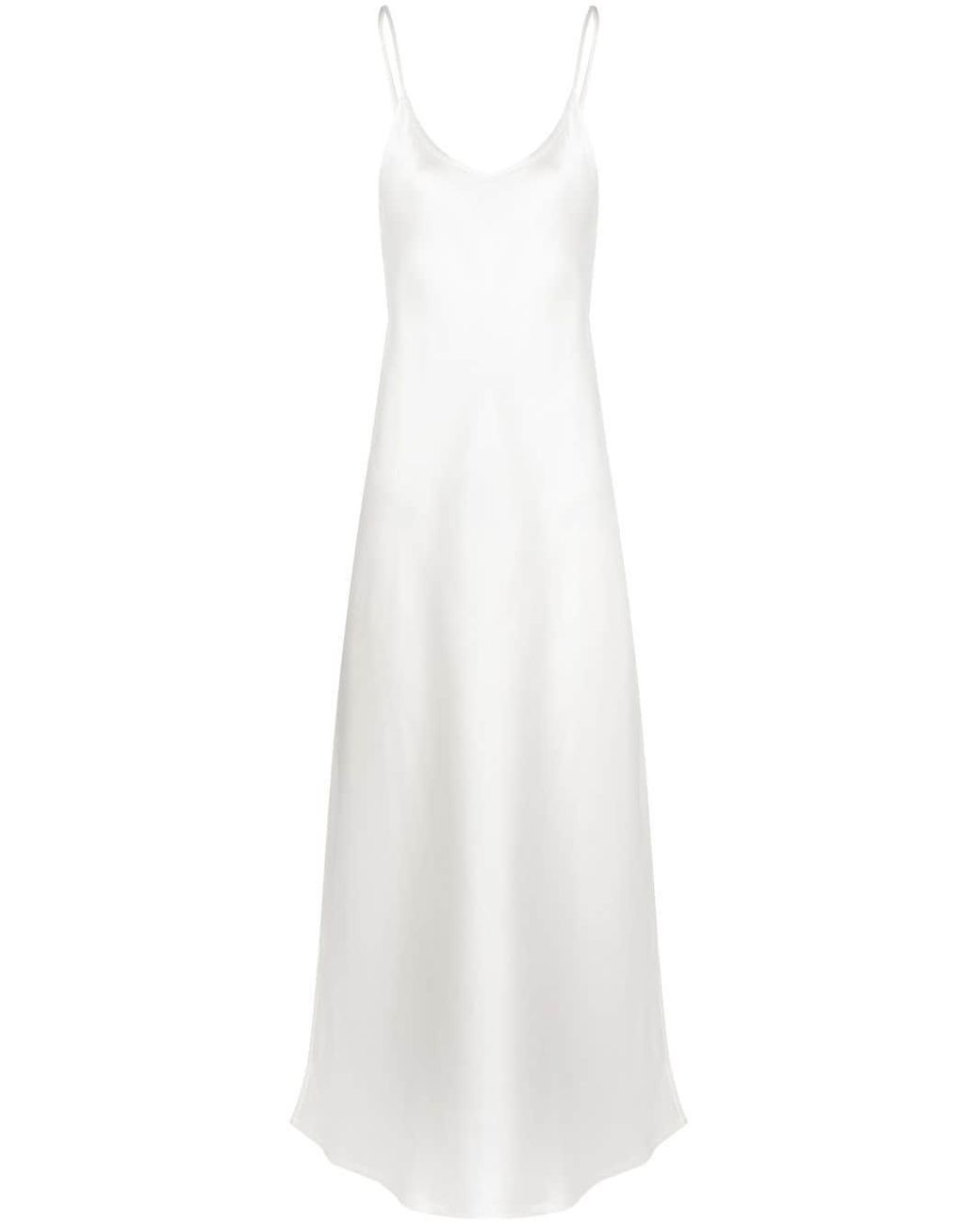 La Perla Silk Slip Dress in White | Lyst