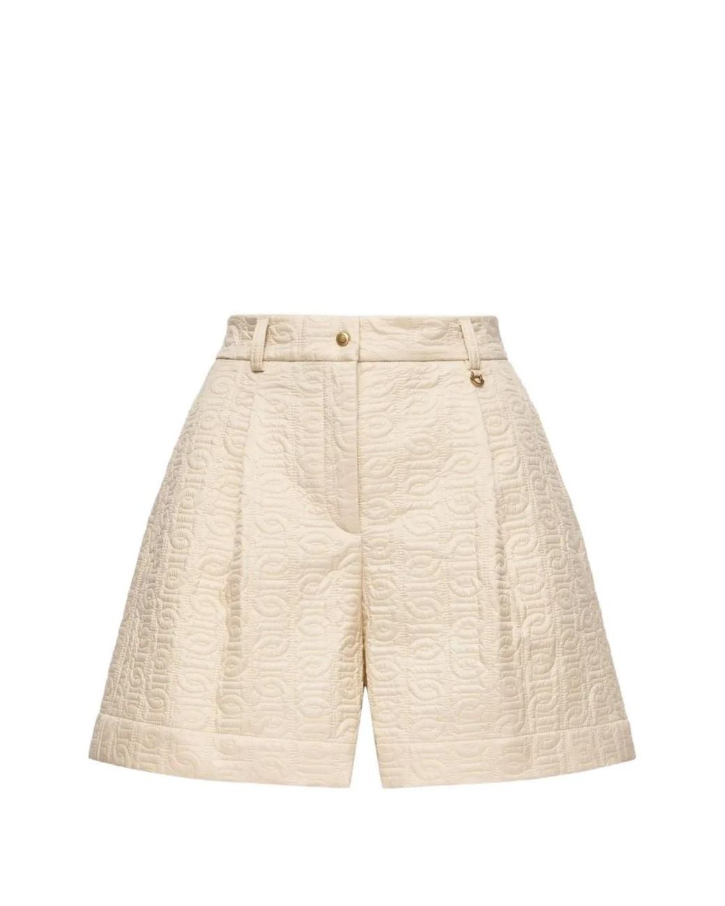Moncler Natural Leather Logo Shorts