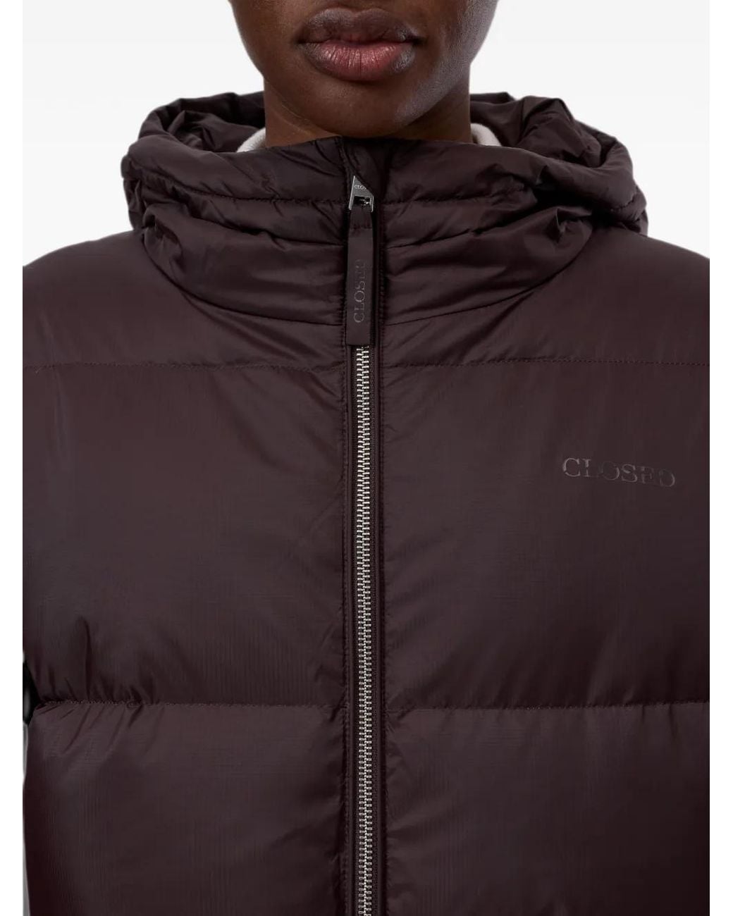 Closed Purple Hooded Quilted Jacket