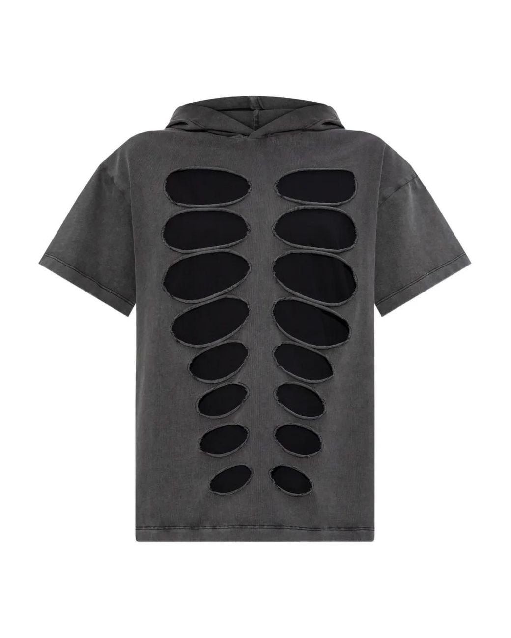 AVAVAV Black Cut-Out Hooded T-Shirt