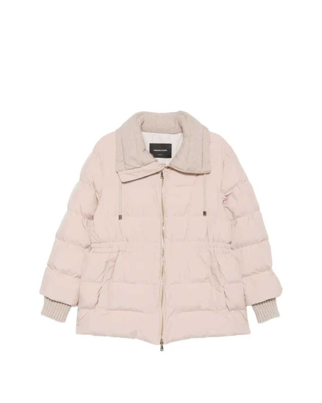 Fabiana Filippi Natural Padded Drawstring-Waist Jacket