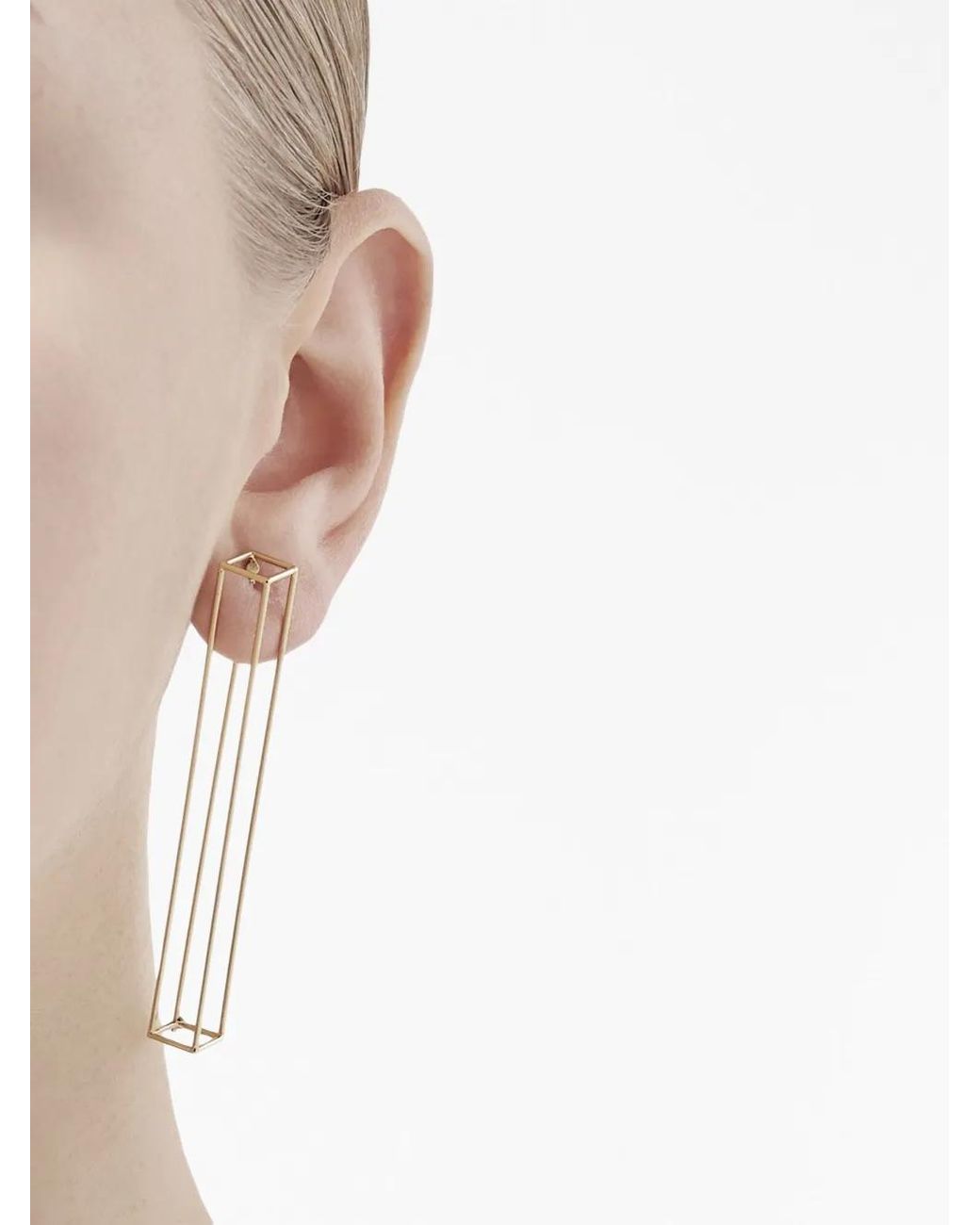 Shihara Metallic 18Kt Rectangle 60 Earring
