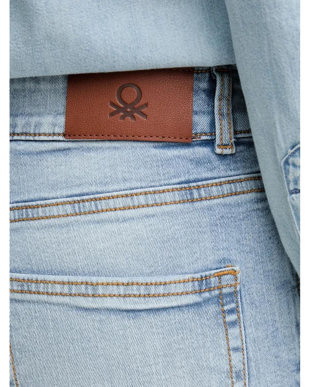 Benetton Blue Frayed Denim Jeans