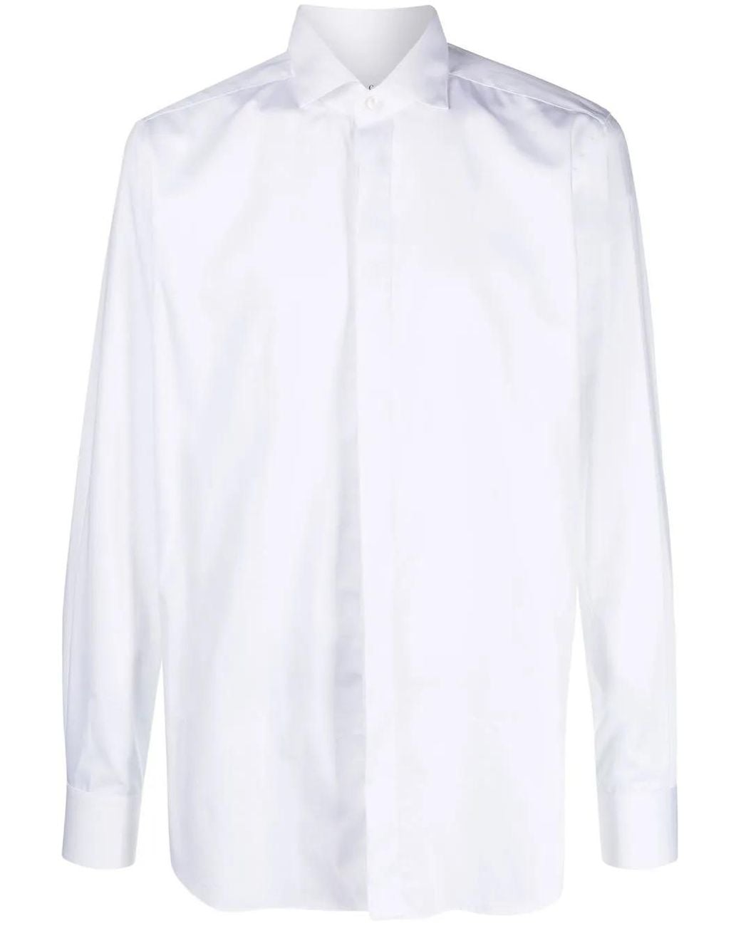 Xacus White Long-Sleeved Cotton Shirt for men