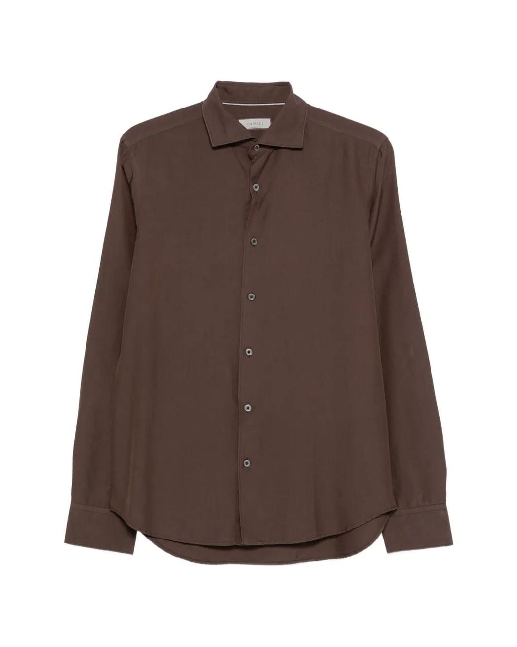 Canali Brown Buttoned Shirt for men