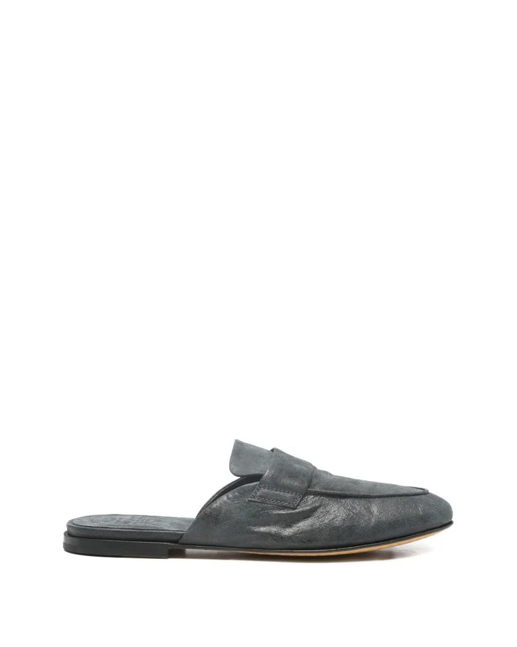 Officine Creative Gray Blair Loafer-Style Flat Mules