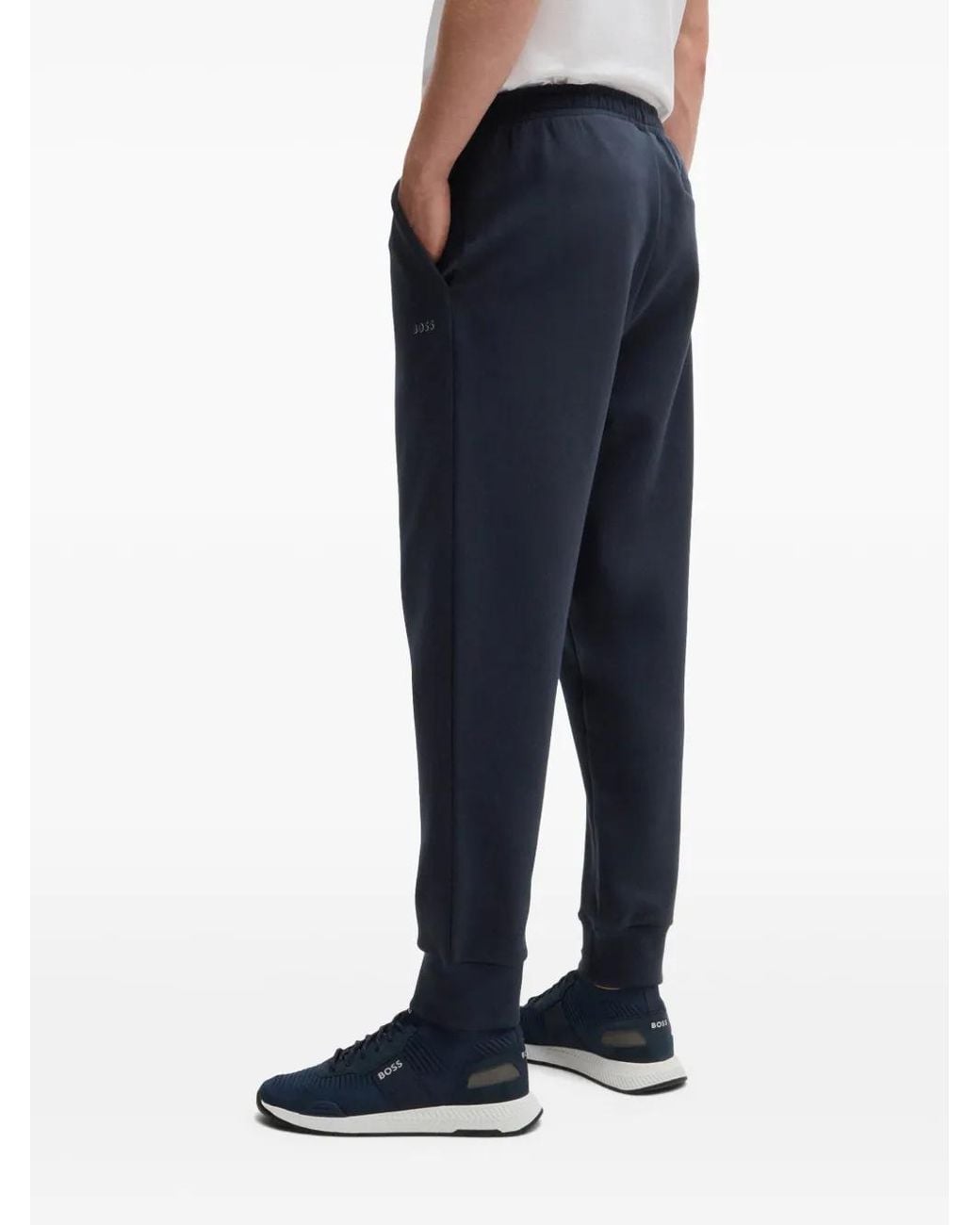 Boss Blue Tapered Track Pants for men
