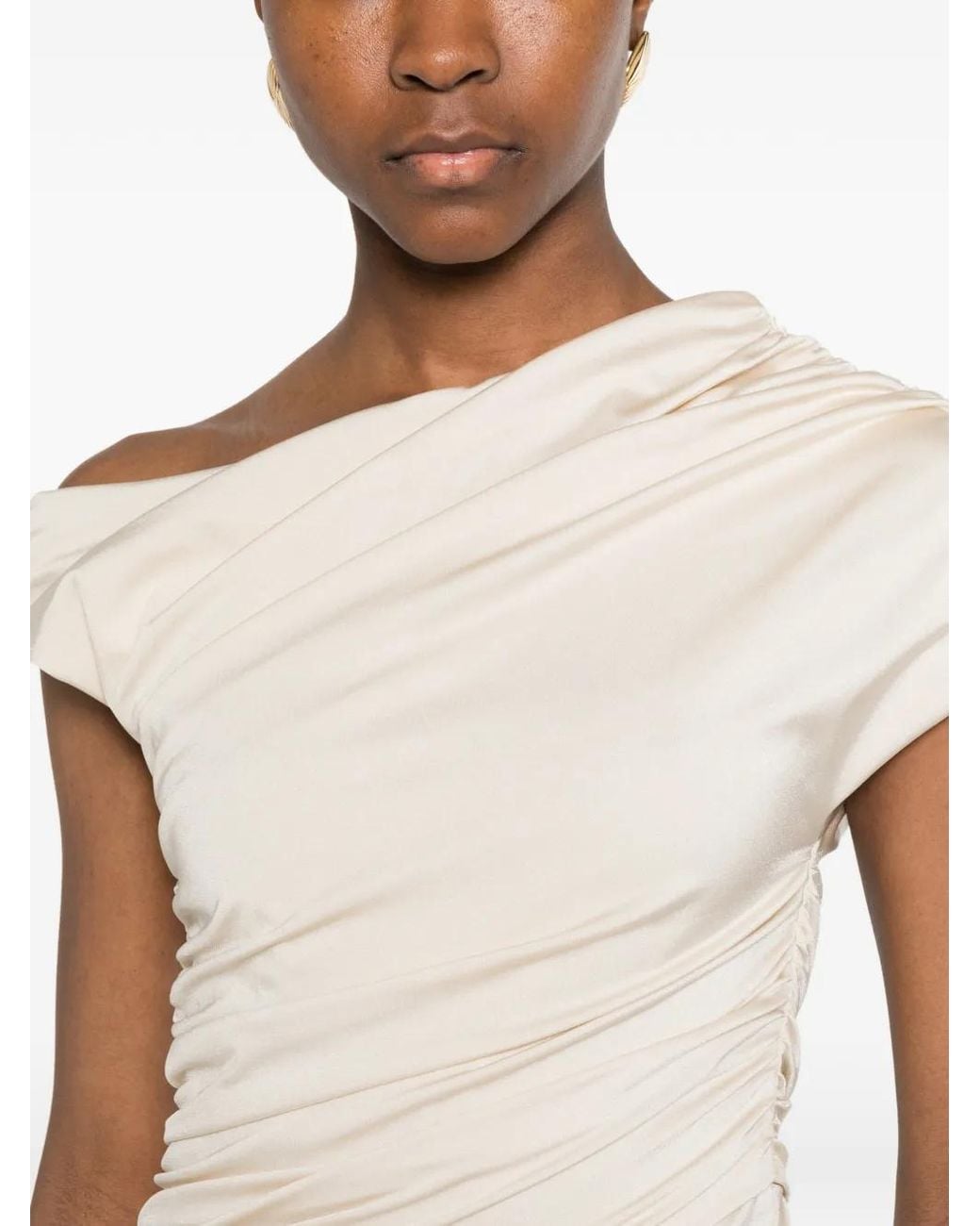 La Petite Robe Di Chiara Boni アシンメトリーネック マキシドレス White