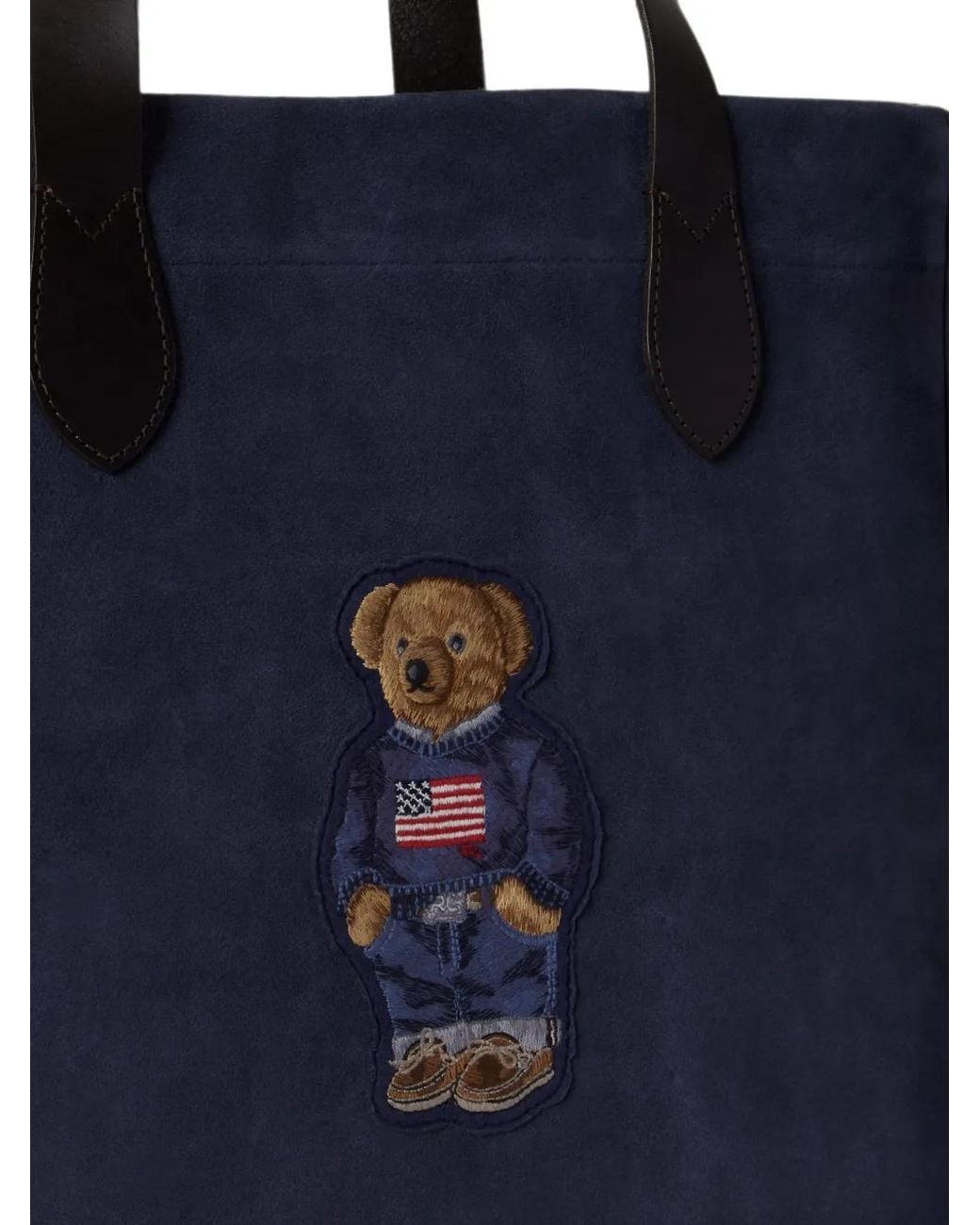 Polo Ralph Lauren Blue Polo Bear Suede Tote Bag for men