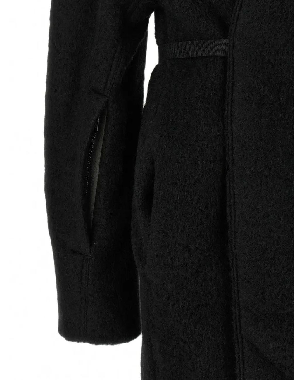 Rick Owens Black Dracucollar Belted Coat