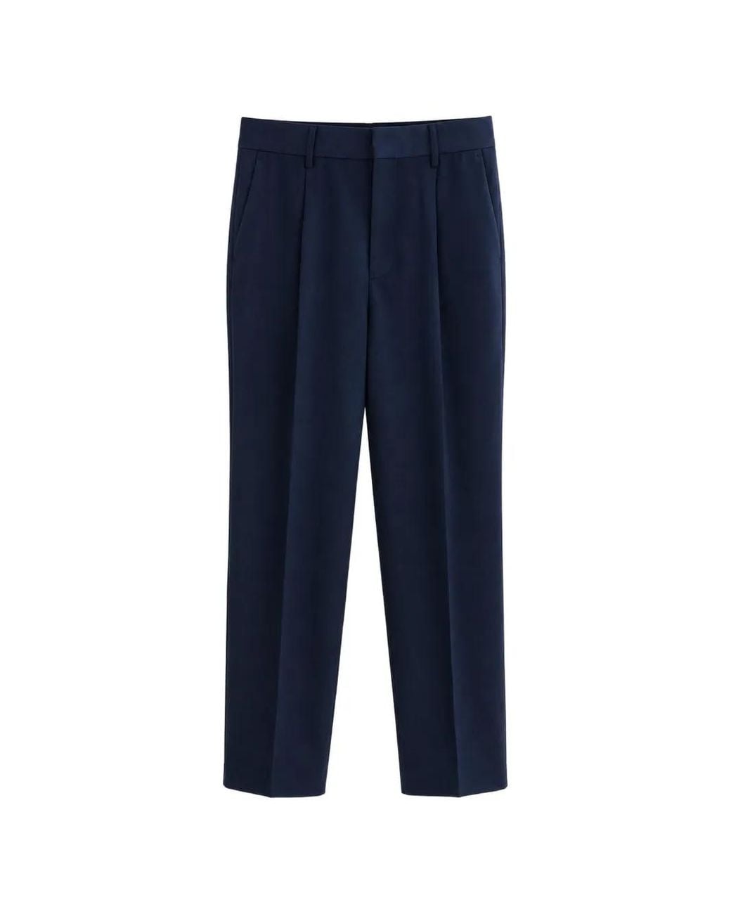 Costumein Blue Pleated Pressed-Crease Trousers for men