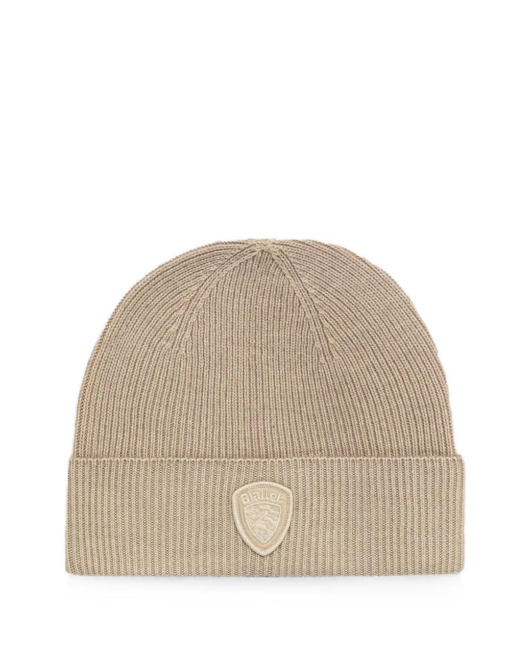 Blauer Natural Oliver Ribbed Logo-Patch Beanie Hat for men