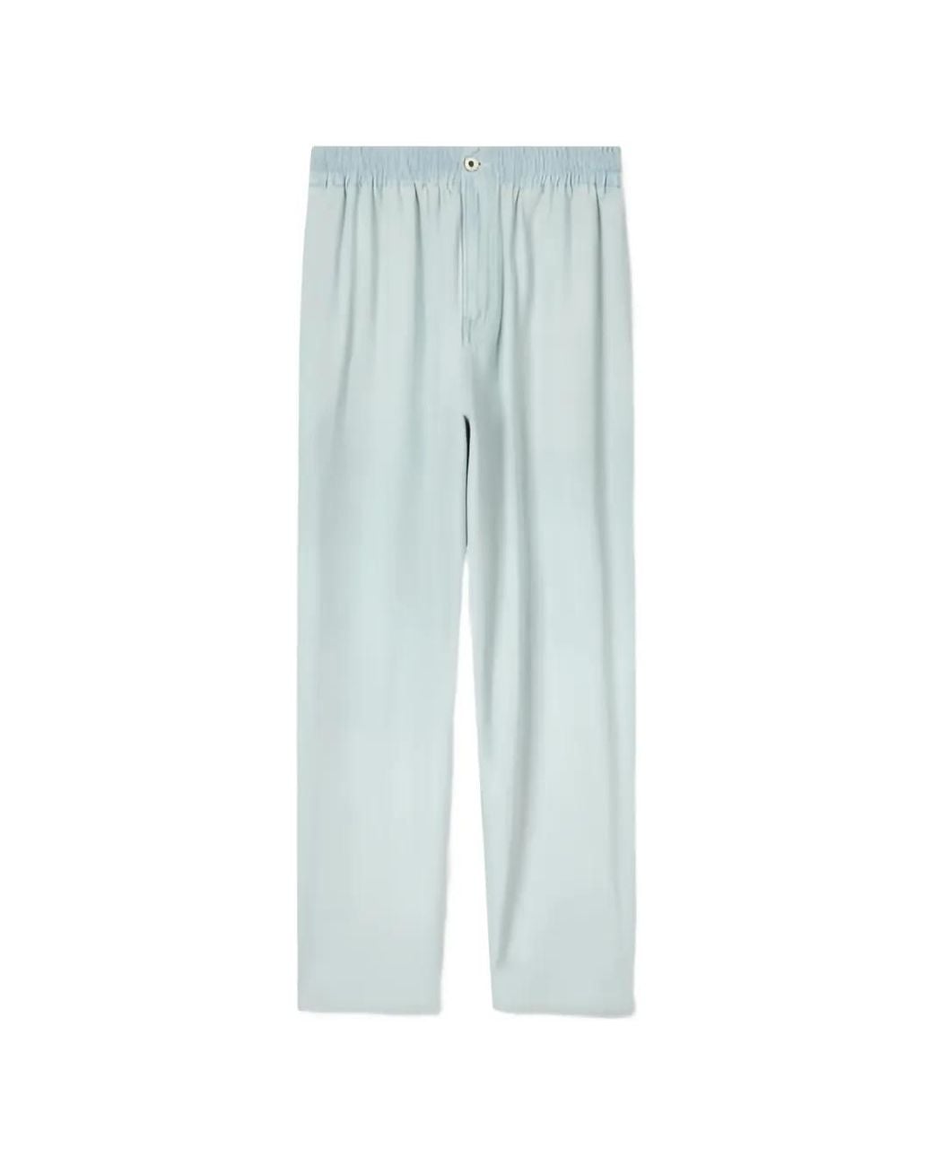 KENZO Blue Bleached Chambray Track-Pants for men