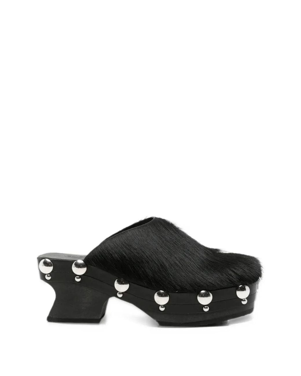 Scholl Black Pony-Leather Mules