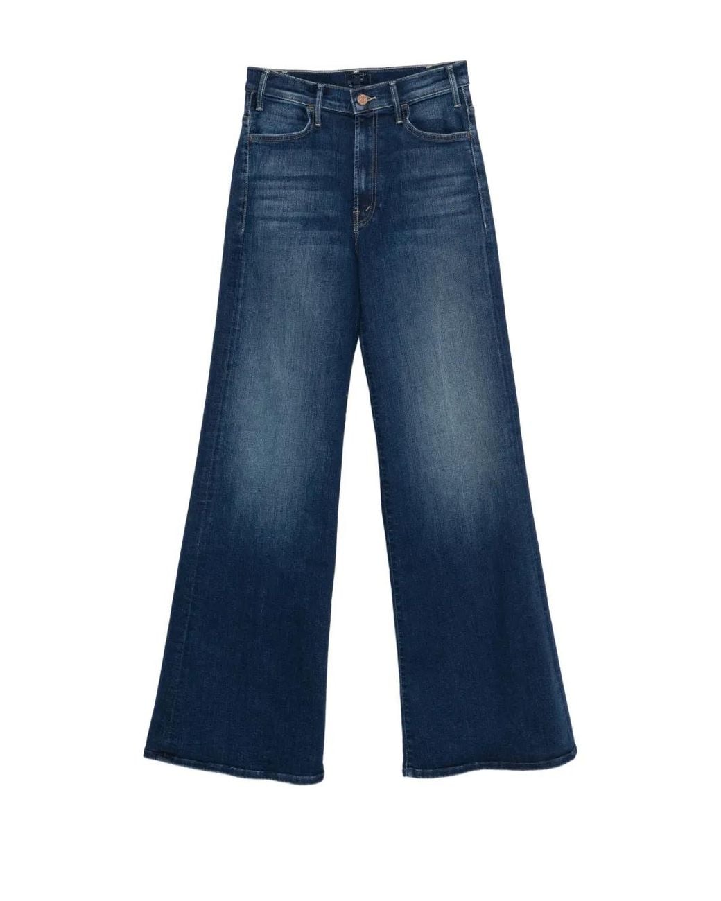 Mother Blue The Hustler Roller Sneak Denim Jeans