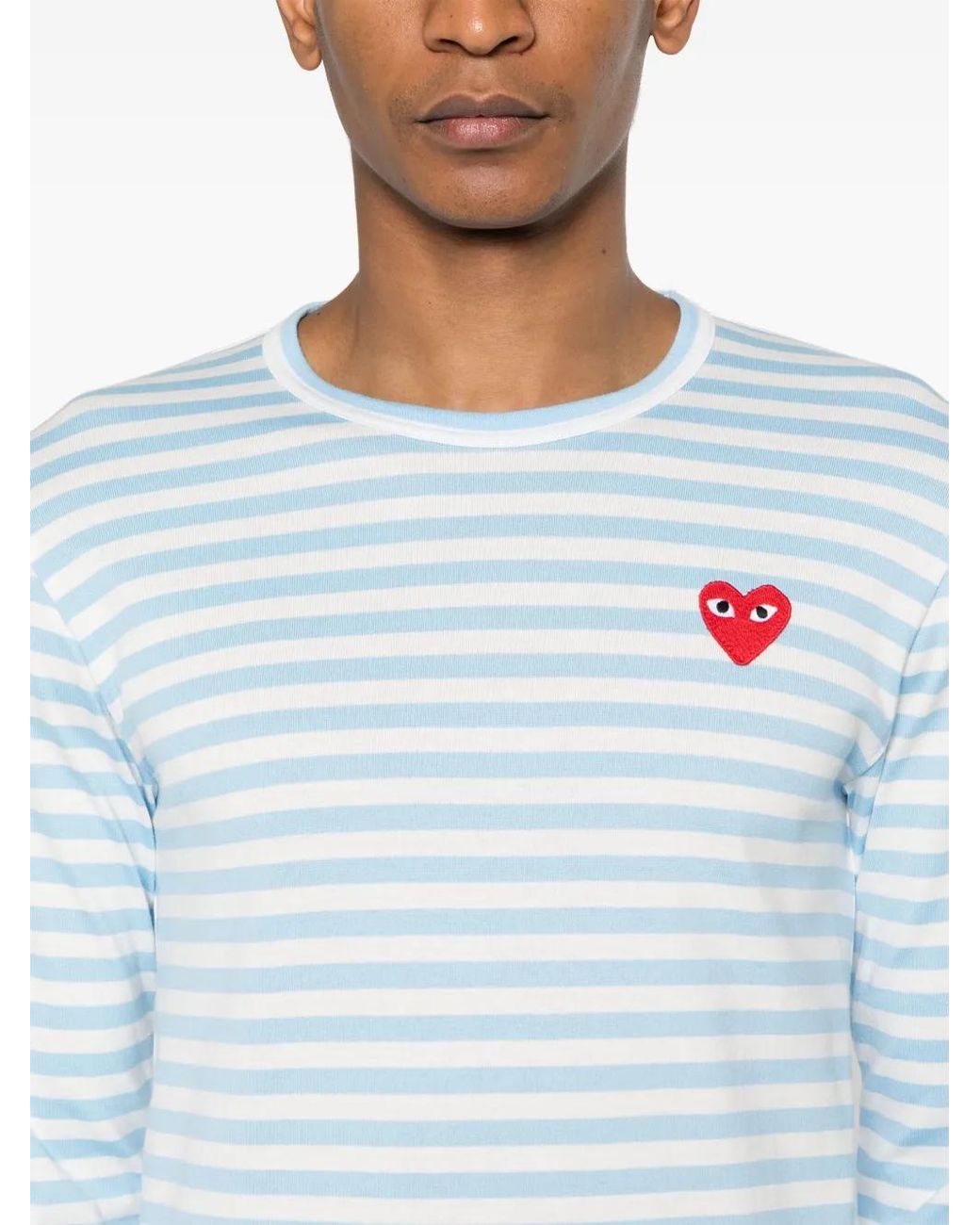 COMME DES GARÇONS PLAY Blue Striped T-Shirt