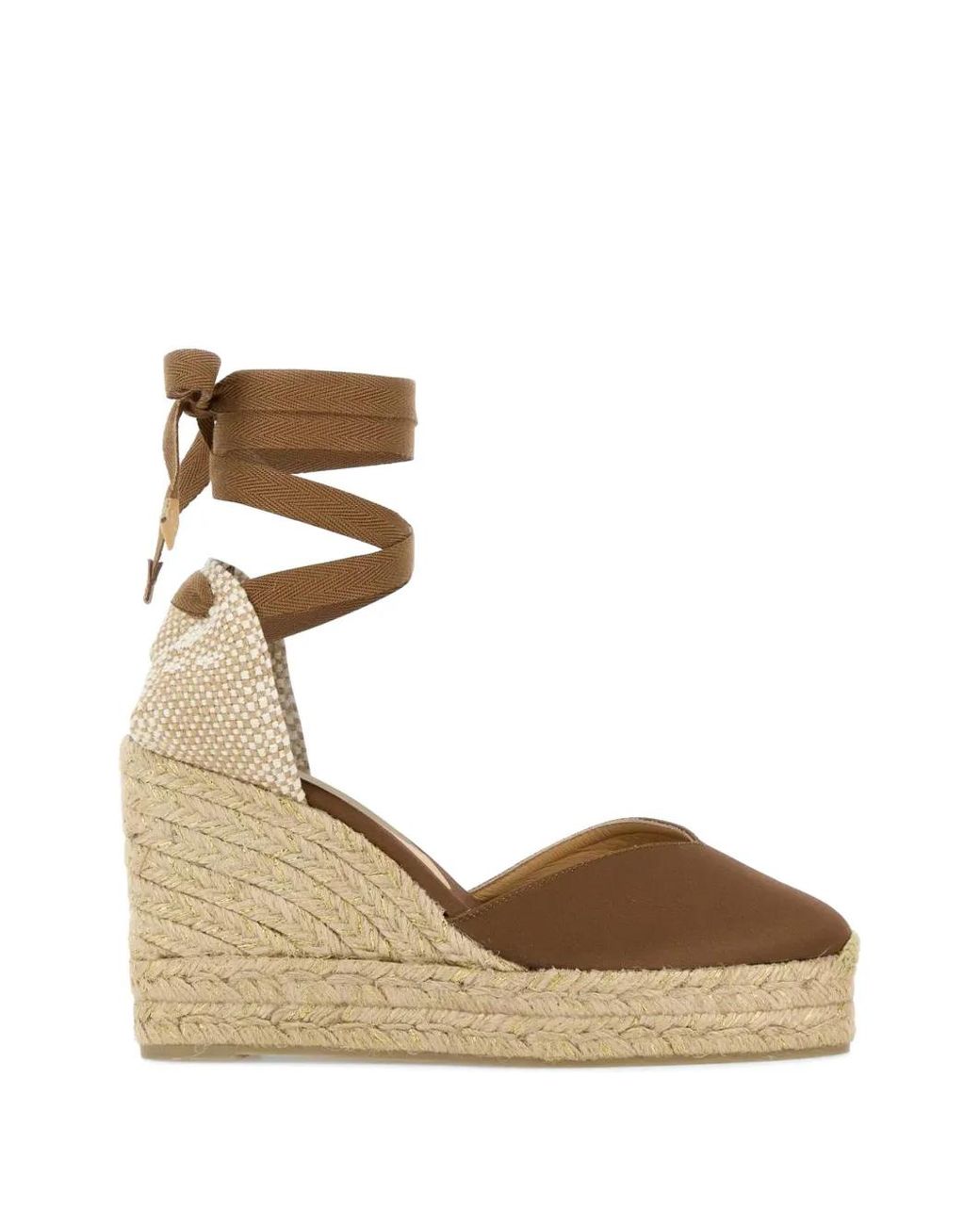 Castaner Metallic Chiara Tie-Fastening Wedge Espadrilles