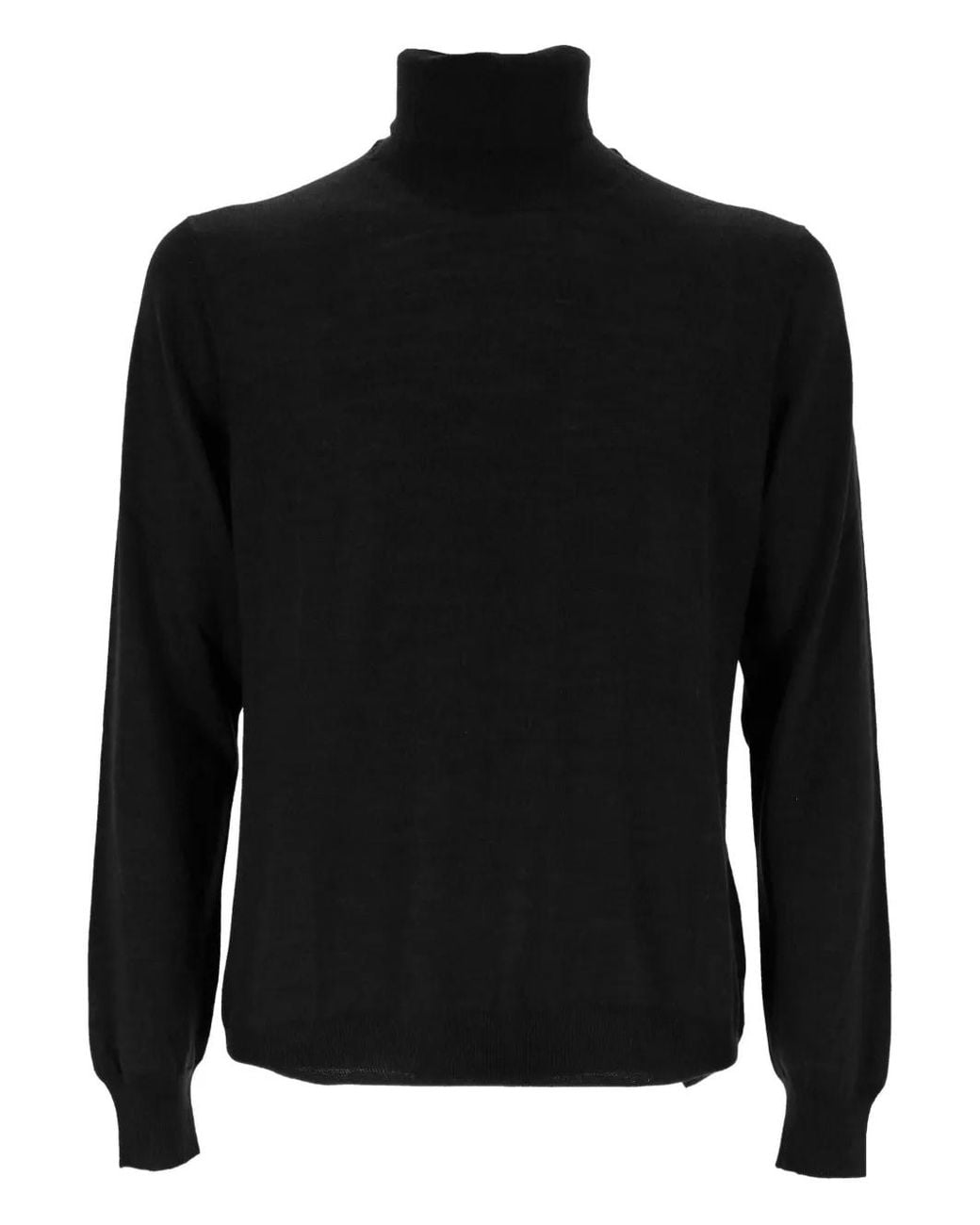 Gran Sasso Black Roll-Neck Sweater for men