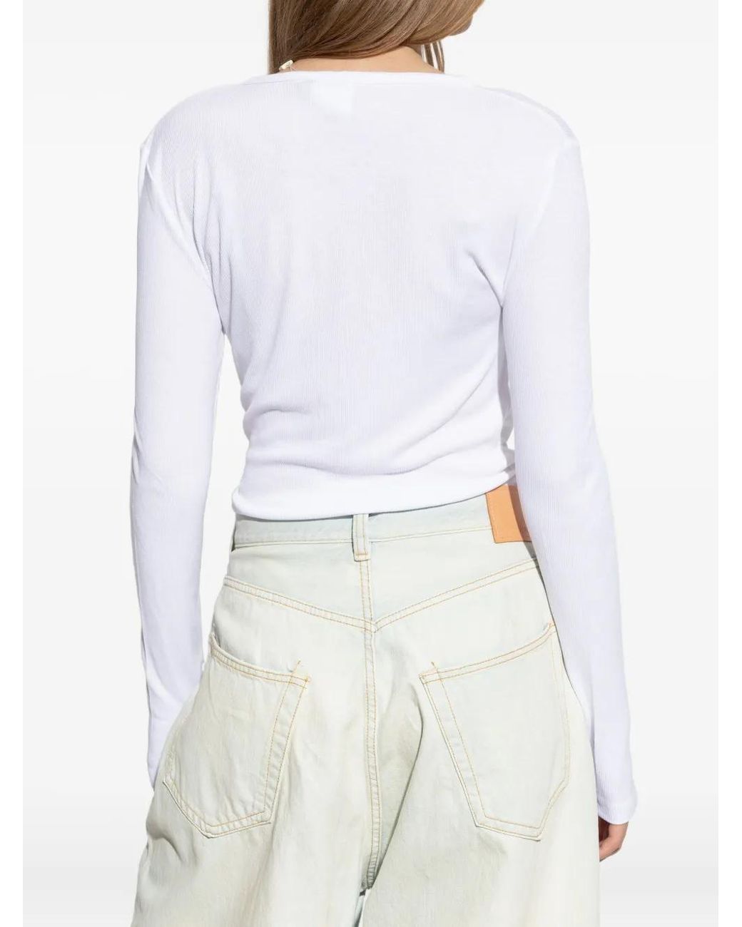 Munthe White Grace Ribbed T-Shirt