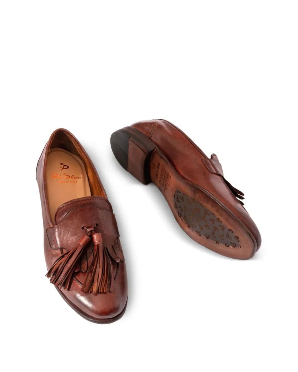PAUL SILENCE Brown Tassel Leather Loafers
