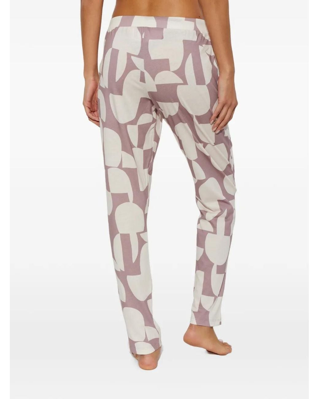 Hanro Gray Geometric-Print Drawstring Pajama Bottoms