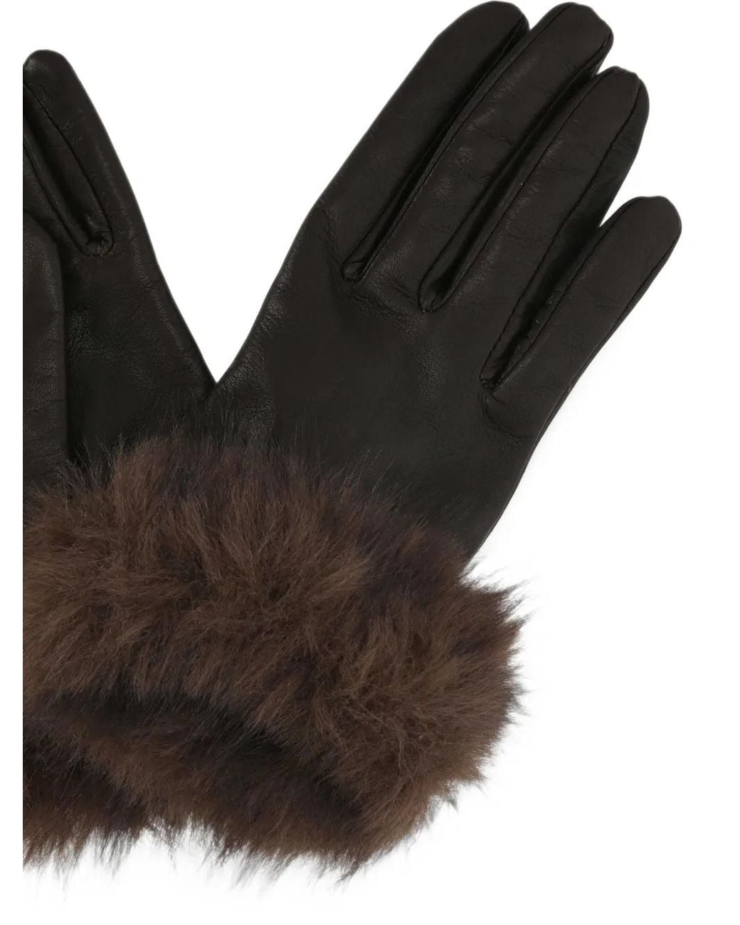 Orciani Black Leather Gloves