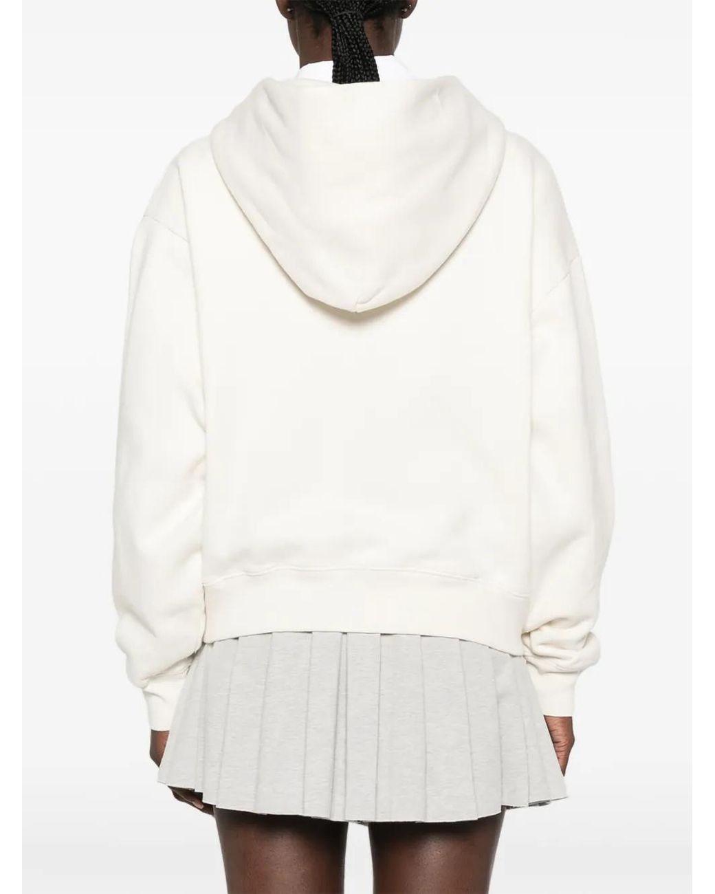 Sporty & Rich White Logo-Print Zip-Up Hoodie
