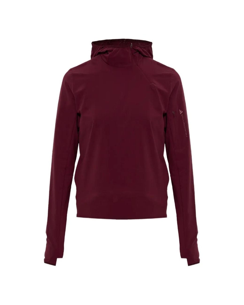 Adidas By Stella McCartney Red X Stella Mccartney Cut-Out Logo-Print Hoodie