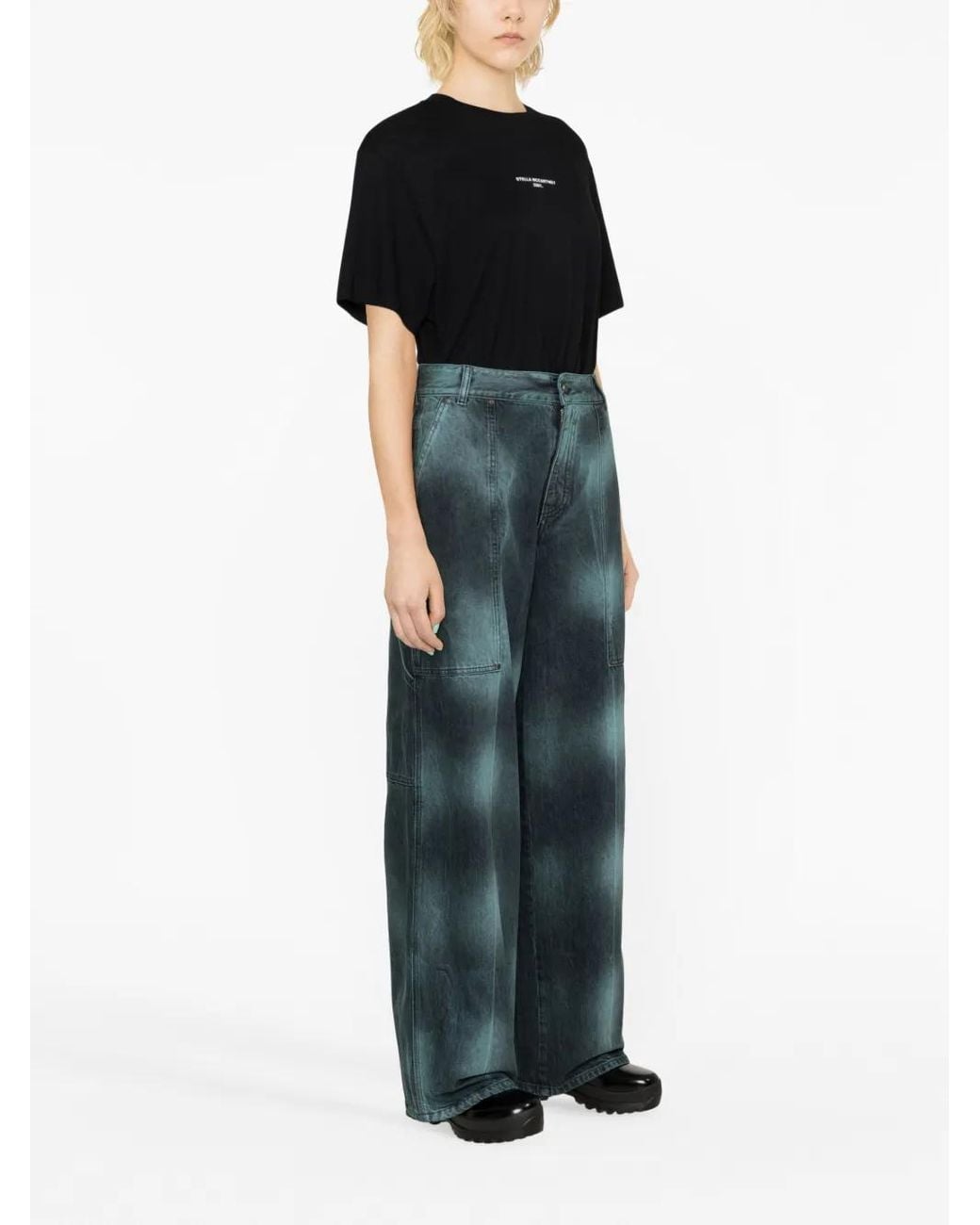 Stella McCartney Blue Tie-Dye Wide-Leg Jeans