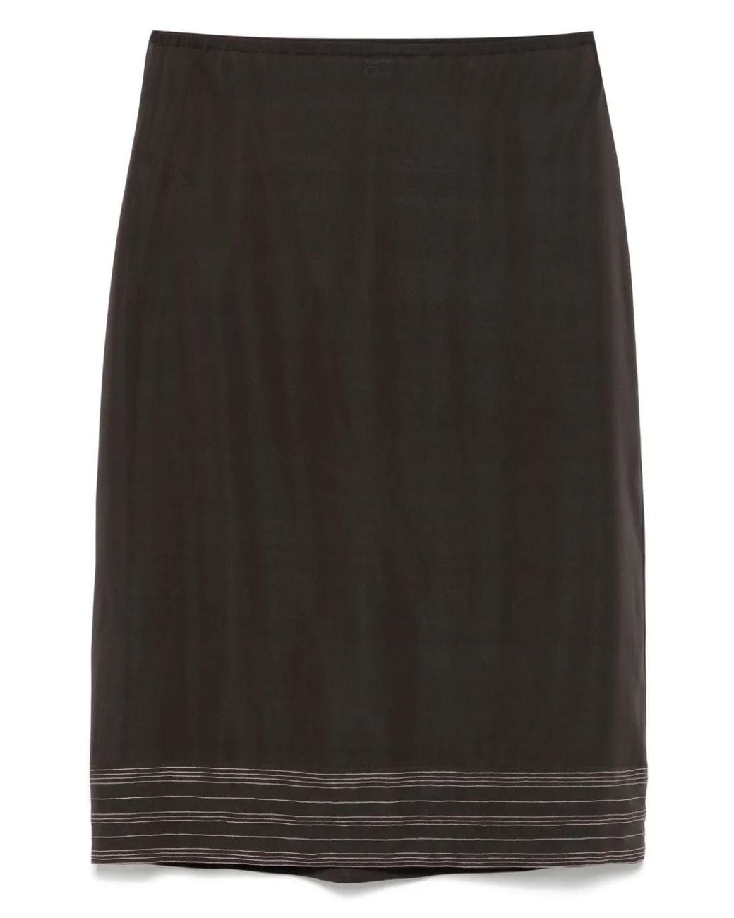 Carine Gilson Black Silk Slip Skirt
