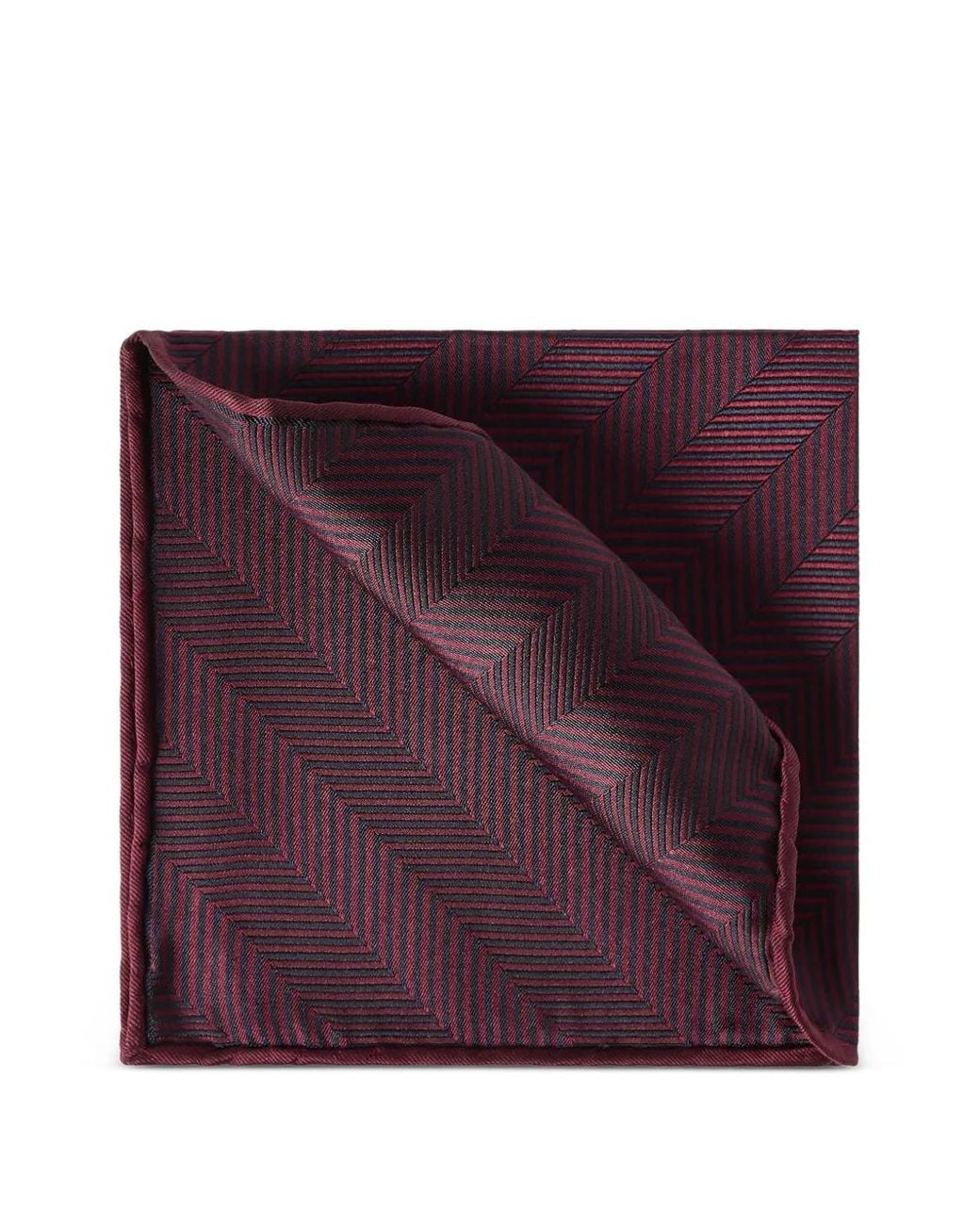 Brunello Cucinelli Purple Silk Chevron Pocket Square for men