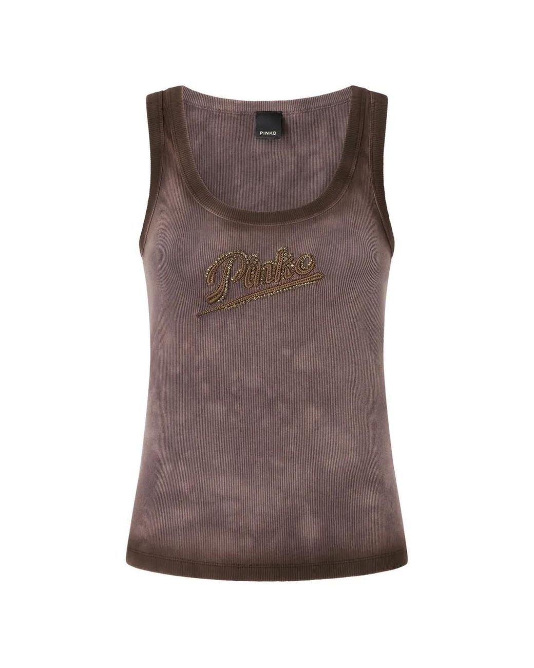Pinko Brown Sleeveless Tops