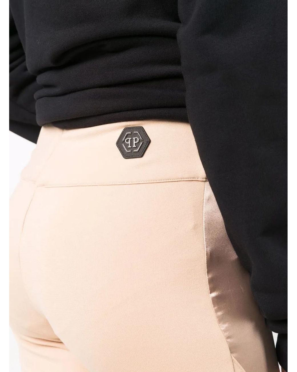 Philipp Plein Multicolor Panelled Biker Leggings