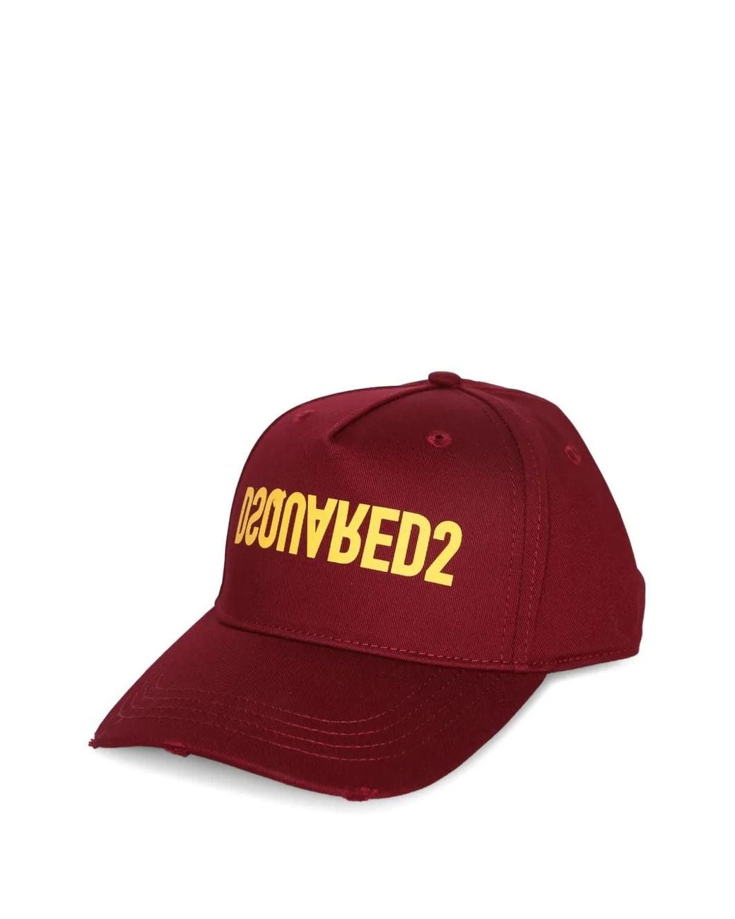Cappello Da Baseball Effetto Vissuto di DSquared² in Red da Uomo