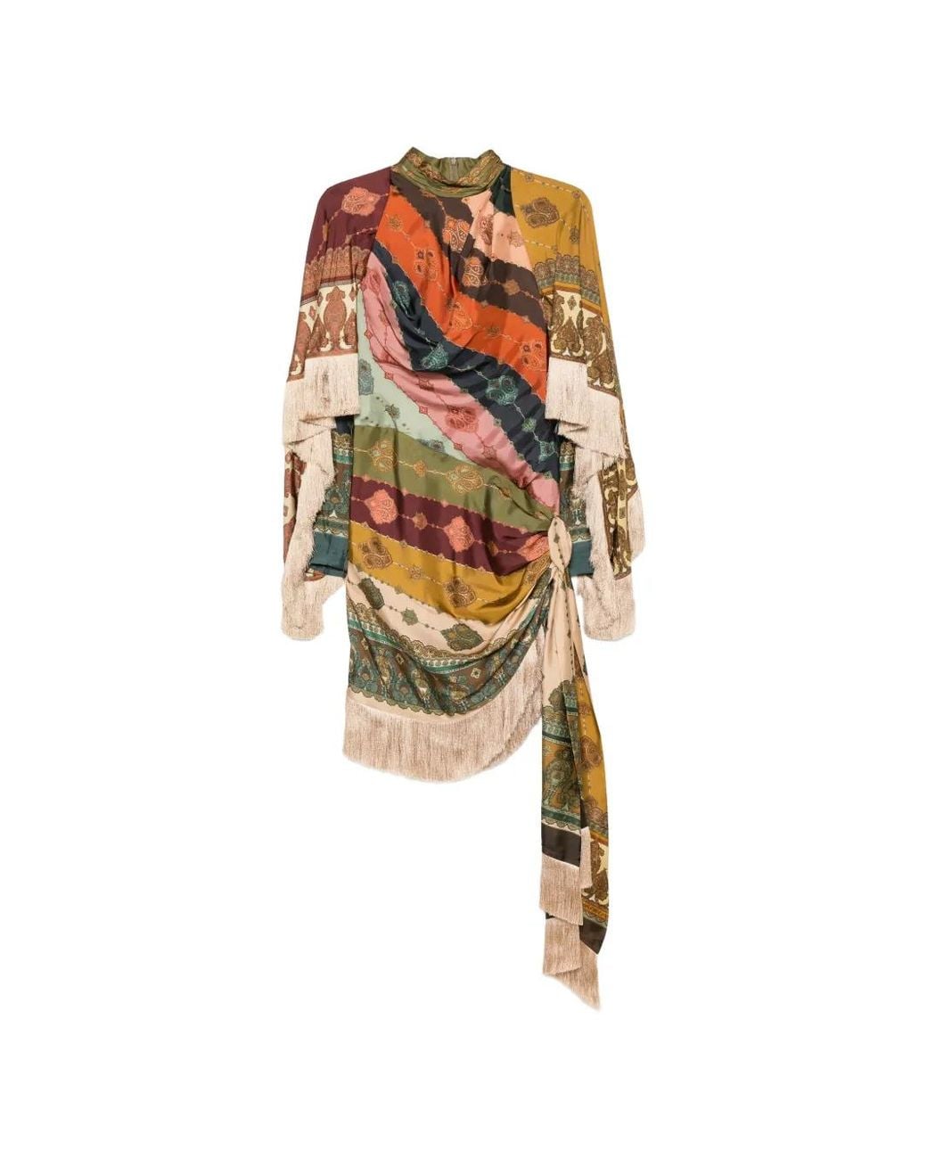 Zimmermann Metallic Valiant Fringed Mini Dress