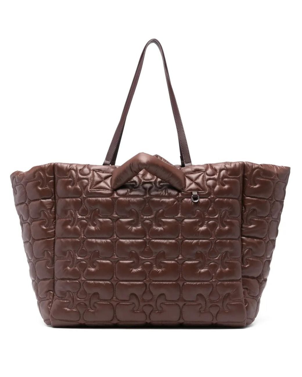 Ganni Quilted Re-Tech Xxl Tote Bag in Brown | Lyst