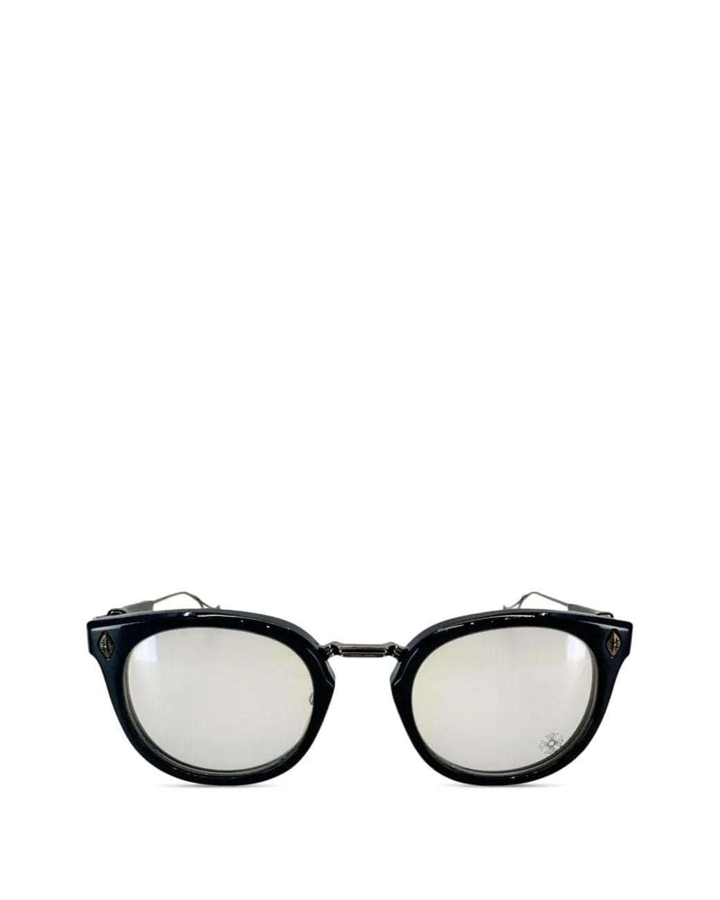 Chrome Hearts Black Sac Round-Frame Glasses for men