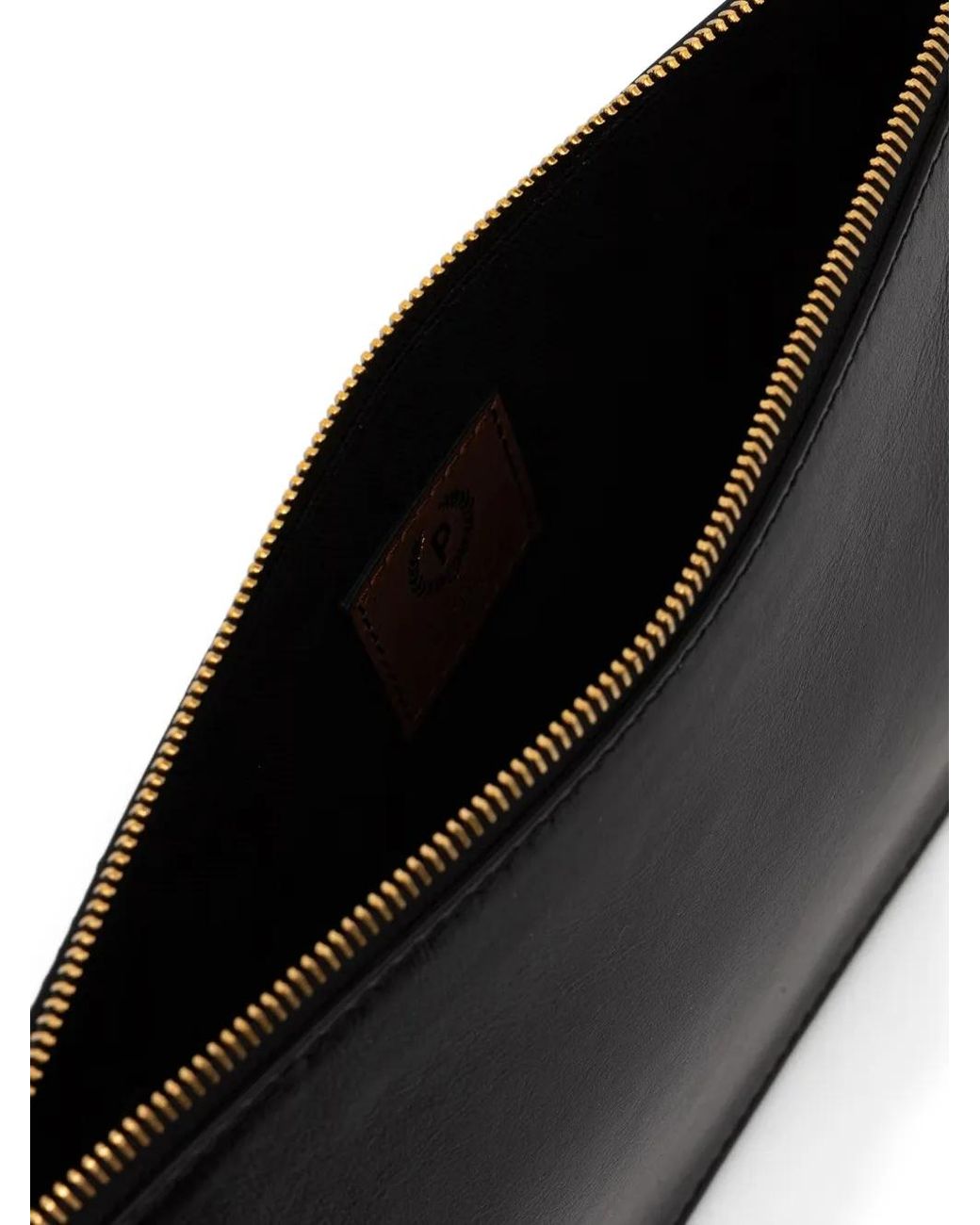 Pollini Black Sac Cabas Zippé À Patch Logo