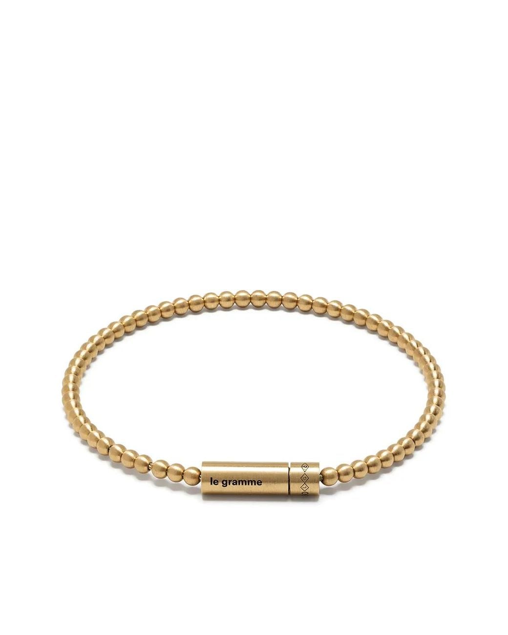 Le Gramme Metallic 15G Brushed Beaded Bracelet for men
