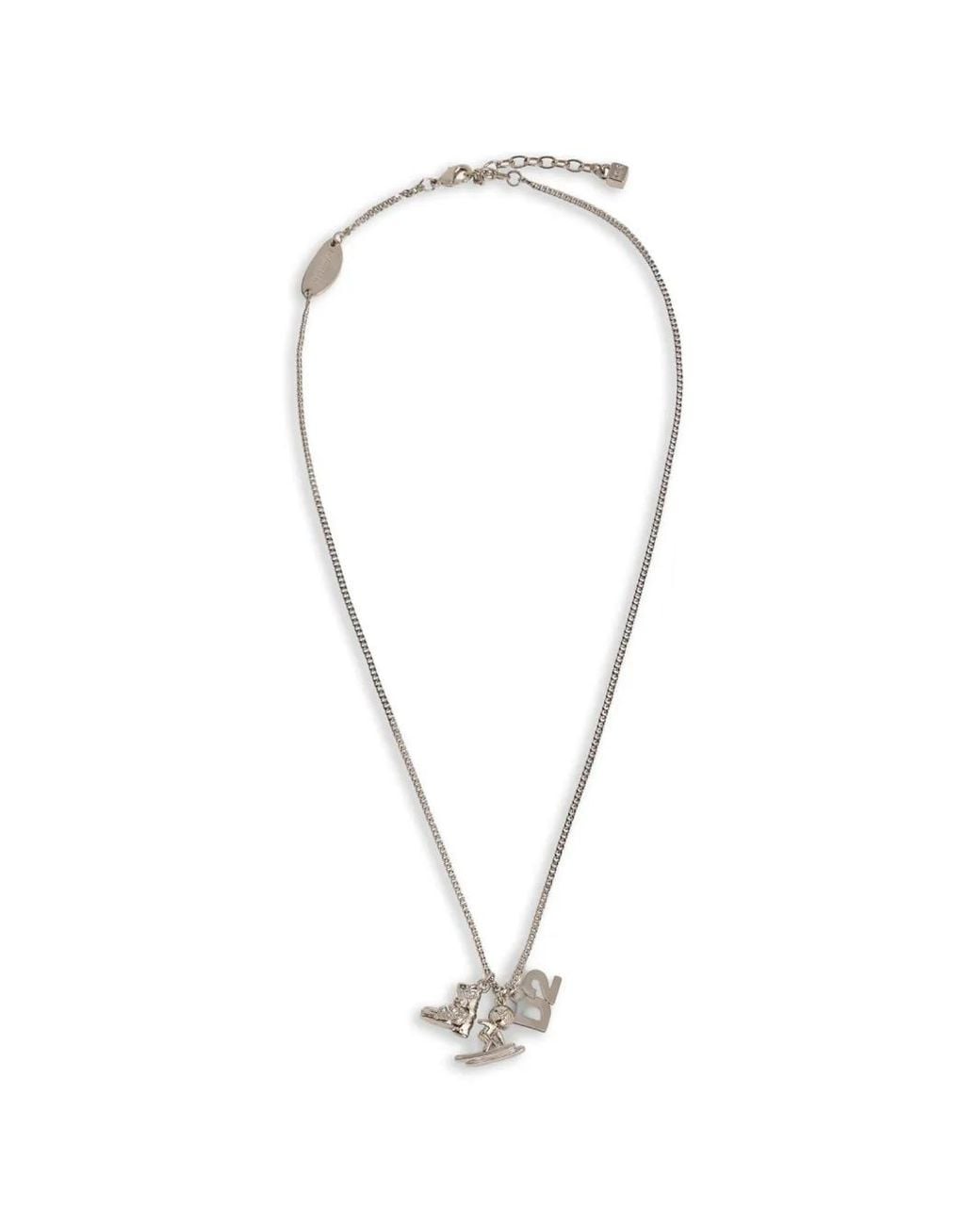 DSquared² White Charm-Detail Necklace for men