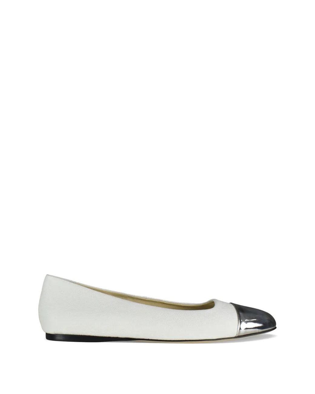 Jimmy Choo White Watson Cap-Toe Ballet Flats