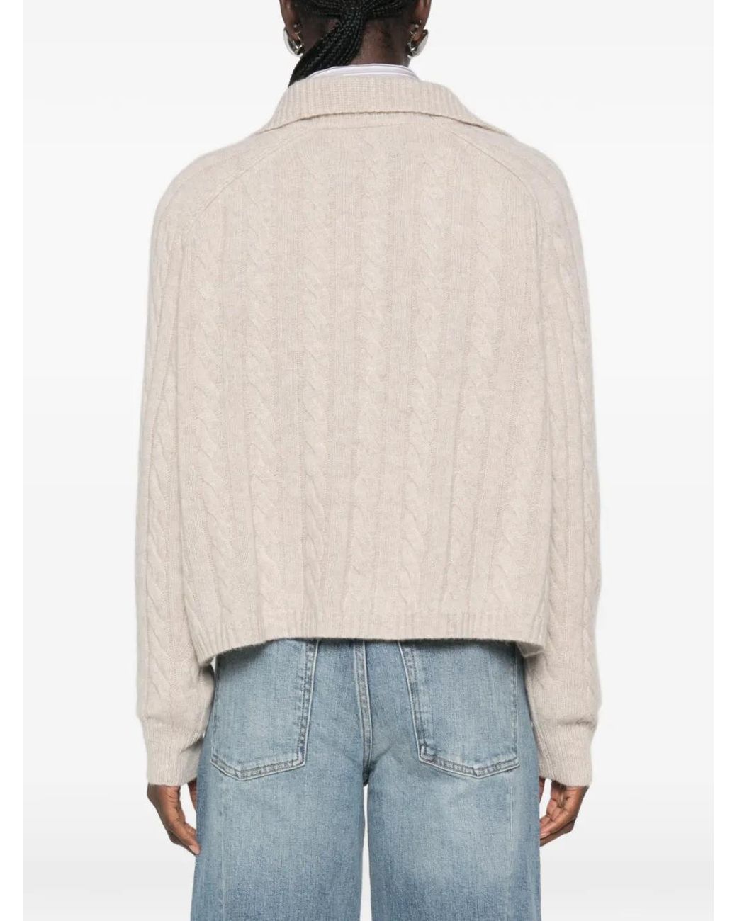 Kujten White Cable-Knit Sweater
