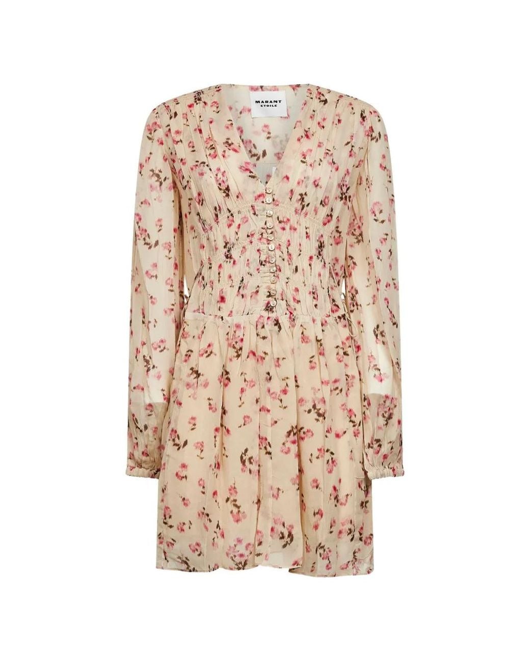 Isabel Marant Natural Marant Etoile Printed Muslin Loriena Minidress