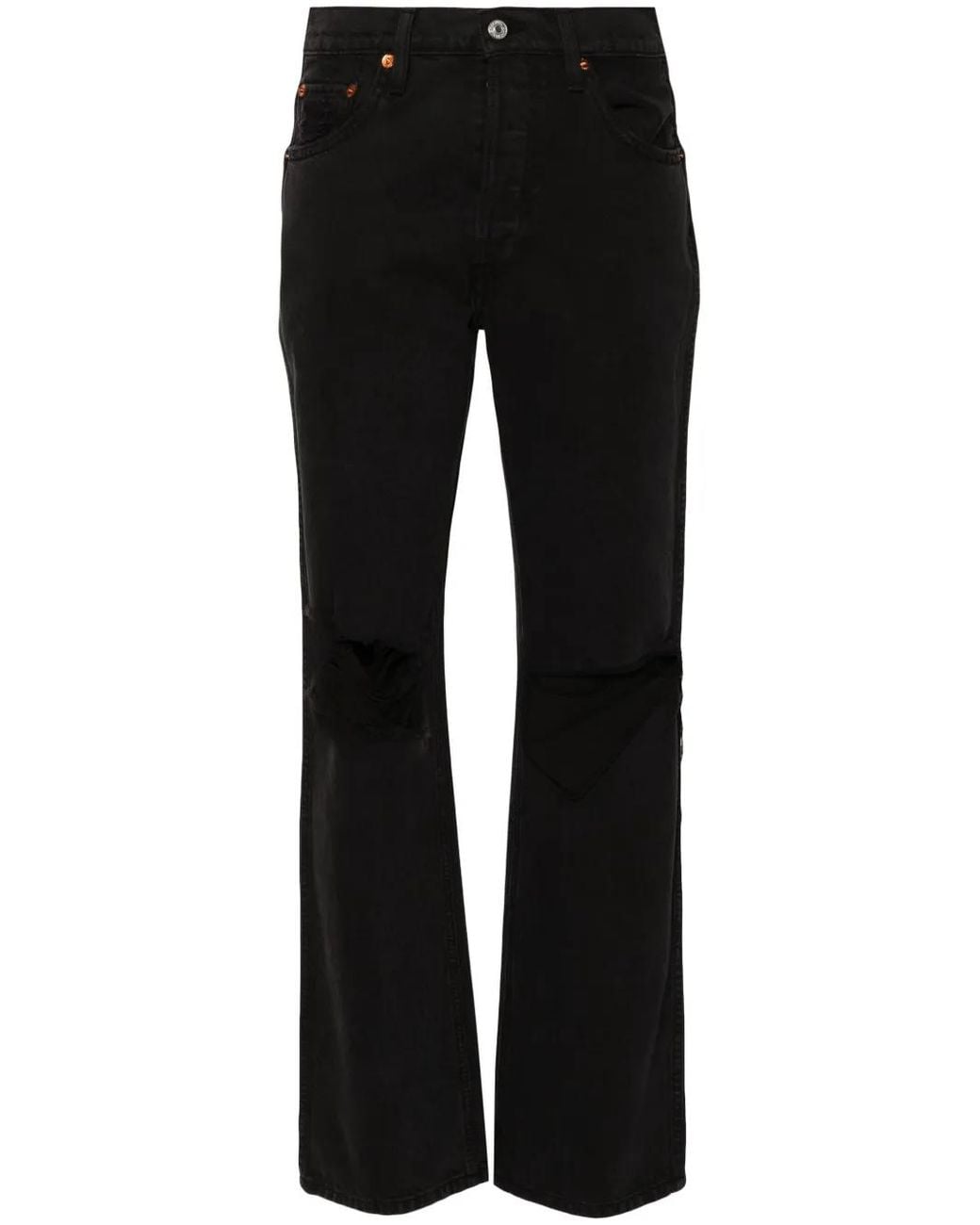 Re/done Black High-Waisted Flared-Leg Jeans