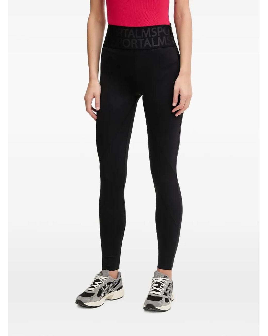 Sportalm Black Logo-Waistband Side-Zip Trousers